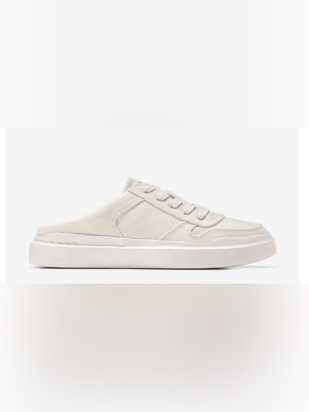 Cole Haan GrandPrø Rally Canvas Mule Low Top Sneakers Off White 9.5